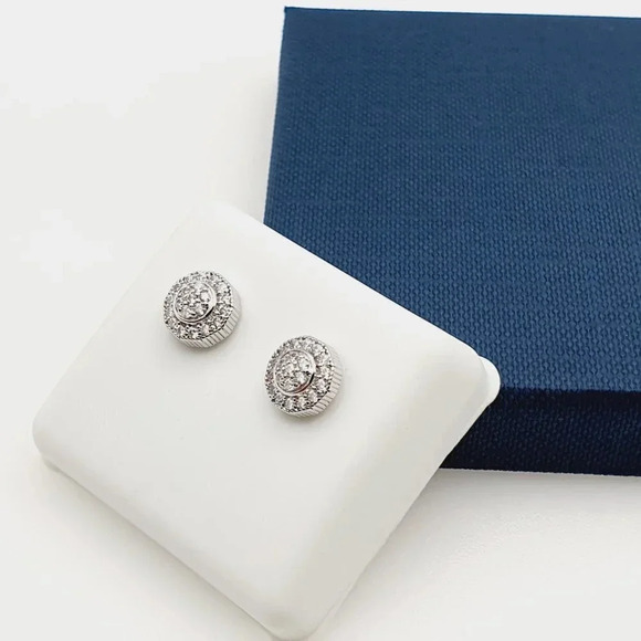 "925 Sterling Silver Plated CZ Earrings, INUS1BR170 - Picture 6 of 11